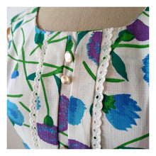 Load image into Gallery viewer, 1950s - Deadstock NWT - Stunning French Clovers Cotton Dress - W28 (72cm)