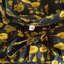 Load image into Gallery viewer, 1960s - Gorgeous Black Floral Cotton Dress - W30 (76cm)