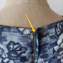 Charger l'image dans la galerie, 1950s - TREVIRA, Germany - Stunning Blue Floral Dress - W34 (86cm)