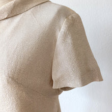Charger l'image dans la galerie, 1960s - Gorgeous Ivory Gold Lurex Top - Size S/M