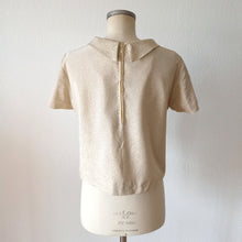 Charger l'image dans la galerie, 1960s - Gorgeous Ivory Gold Lurex Top - Size S/M