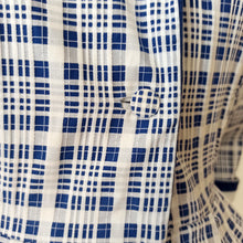 Charger l'image dans la galerie, 1950s - Gorgeous Sailor Collar Textured Cotton Dress - W26 (66cm)