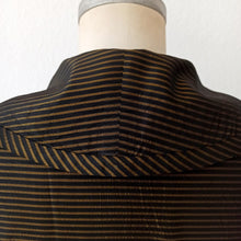 Charger l'image dans la galerie, 1950s - Stunning Black & Gold Striped Satin Dress - W34 (86cm)