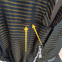 Charger l'image dans la galerie, 1950s - Stunning Black & Gold Striped Satin Dress - W34 (86cm)