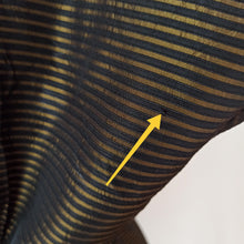 Charger l'image dans la galerie, 1950s - Stunning Black & Gold Striped Satin Dress - W34 (86cm)