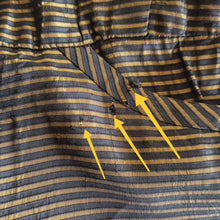 Charger l'image dans la galerie, 1950s - Stunning Black & Gold Striped Satin Dress - W34 (86cm)