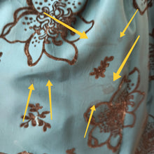 Charger l'image dans la galerie, 1950s - Exquisite Teal Blue Satin & Velvet Dress - W30 (76cm)