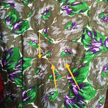 Cargar imagen en el visor de la galería, 1940s - Stunning Abstract Floral Green Cotton Dress - W33 (84cm)