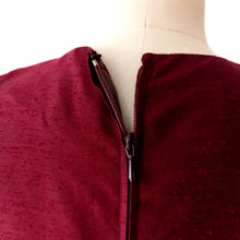 Load image into Gallery viewer, 1950s 1960s - Stunning Red Burgundy Wiggle Dress - W28.5 (72cm)