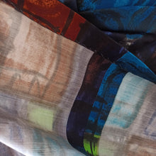 Charger l'image dans la galerie, 1950s - Spectacular German Abstract Cotton Silk Dress - W28.5 (72cm)