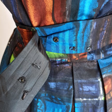 Charger l'image dans la galerie, 1950s - Spectacular German Abstract Cotton Silk Dress - W28.5 (72cm)