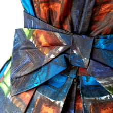 Charger l'image dans la galerie, 1950s - Spectacular German Abstract Cotton Silk Dress - W28.5 (72cm)