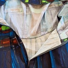 Charger l'image dans la galerie, 1950s - Spectacular German Abstract Cotton Silk Dress - W28.5 (72cm)