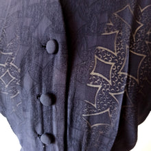 Cargar imagen en el visor de la galería, 1940s - Exquisite Ink Blue Smoked Rayon Dress  - W32 (82cm)