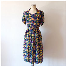 Load image into Gallery viewer, 1940s - Germany - Colorful Floral Cold Rayon Dress  - W30 (76cm)