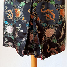 Charger l'image dans la galerie, 1950s 1960s - Stunning Black Dragons & Peacocks Embroidery Dress - W28 (70cm)