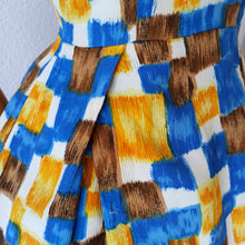 Charger l'image dans la galerie, 1950s - Fabulous Abstract Shawl Collar Dress - W28 (72cm)