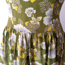 Charger l'image dans la galerie, 1940s 1950s - Gorgeous Green Floral Dress - W32 (82cm)