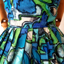 Charger l'image dans la galerie, 1950s - Stunning Novelty Abstract Cold Rayon Dress - W25 (64cm)