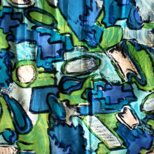 Charger l'image dans la galerie, 1950s - Stunning Novelty Abstract Cold Rayon Dress - W25 (64cm)