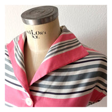 Charger l'image dans la galerie, 1950s - Ultra-gorgeous Pink & Grey Cotton Blouse - W31 (80cm)