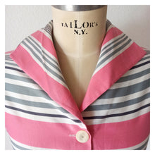 Charger l'image dans la galerie, 1950s - Ultra-gorgeous Pink & Grey Cotton Blouse - W31 (80cm)