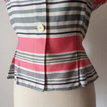 Charger l'image dans la galerie, 1950s - Ultra-gorgeous Pink & Grey Cotton Blouse - W31 (80cm)