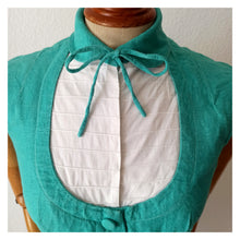 Charger l'image dans la galerie, 1940s 1950s - Gorgeous Green Linen Dress - W26 (66cm)