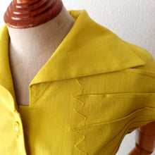 Cargar imagen en el visor de la galería, 1940s 1950s - Outstanding French Couture Linen Dress  - W31.5/32 (80/82cm)