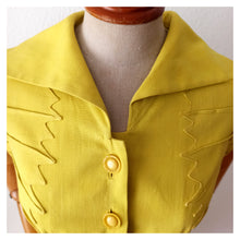 Cargar imagen en el visor de la galería, 1940s 1950s - Outstanding French Couture Linen Dress  - W31.5/32 (80/82cm)