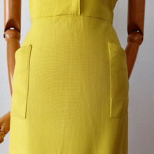 Cargar imagen en el visor de la galería, 1940s 1950s - Outstanding French Couture Linen Dress  - W31.5/32 (80/82cm)