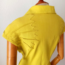 Cargar imagen en el visor de la galería, 1940s 1950s - Outstanding French Couture Linen Dress  - W31.5/32 (80/82cm)