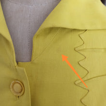 Cargar imagen en el visor de la galería, 1940s 1950s - Outstanding French Couture Linen Dress  - W31.5/32 (80/82cm)