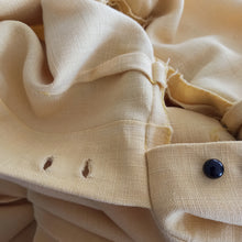 Cargar imagen en el visor de la galería, 1940s - Stunning Black & Yellow French Linen Dress - W26 (66cm)