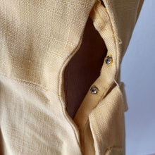 Cargar imagen en el visor de la galería, 1940s - Stunning Black & Yellow French Linen Dress - W26 (66cm)