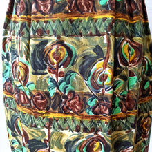 Charger l'image dans la galerie, 1950s - Stunning French Abstract Cotton Dress - W31.5 (80cm)