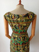 Charger l'image dans la galerie, 1950s - Stunning French Abstract Cotton Dress - W31.5 (80cm)