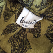 Laden Sie das Bild in den Galerie-Viewer, 1960s - TINETTA, Germany - Stunning Olive Green Cocktail Dress - W27 (68cm)