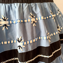 Laden Sie das Bild in den Galerie-Viewer, 1950s - Stunning French Black Embroidery Dress - W28 (70cm)