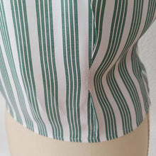 Charger l'image dans la galerie, 1950s - Adorable Green Striped Rayon Blouse - W31 (80cm)