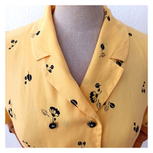 Charger l'image dans la galerie, 1940s 1950s - Beautiful Butter Yellow Cotton Dress - W28.5 (72cm)