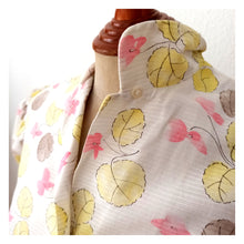 Charger l'image dans la galerie, 1950s - FRANCE - Adorable Leaves Print Puffed Sleeves Dress - W26 (66cm)