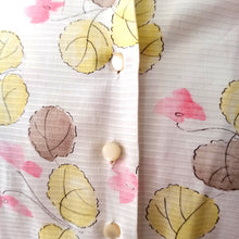 Charger l'image dans la galerie, 1950s - FRANCE - Adorable Leaves Print Puffed Sleeves Dress - W26 (66cm)
