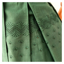 Charger l'image dans la galerie, 1950s 1960s - Adorable Forest Green Cotton Dress - W27 (68cm)