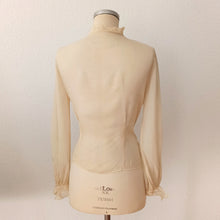 Cargar imagen en el visor de la galería, 1940s - Exquisite Handmade French Silk Sheer Blouse - W31 (80cm)
