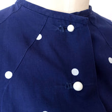 Charger l'image dans la galerie, 1940s - Iconic French Navy Blue Dotted Cotton Dress - W29 (74cm)