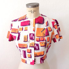 Charger l'image dans la galerie, 1950s - G. Y. MUOTI-TUOTE, Helsinki - Abstract Linen Bolero Dress - W27 (68cm)