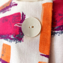 Charger l'image dans la galerie, 1950s - G. Y. MUOTI-TUOTE, Helsinki - Abstract Linen Bolero Dress - W27 (68cm)