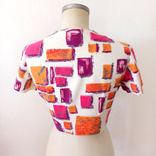 Charger l'image dans la galerie, 1950s - G. Y. MUOTI-TUOTE, Helsinki - Abstract Linen Bolero Dress - W27 (68cm)