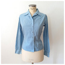Charger l'image dans la galerie, 1950s - REDOUTE, France - Delicious Striped Cotton Blouse - W35 (90cm)